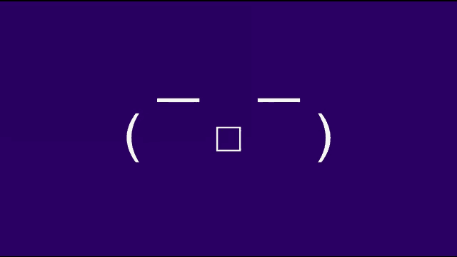 a purple background with a white smiley face and a square in the middle