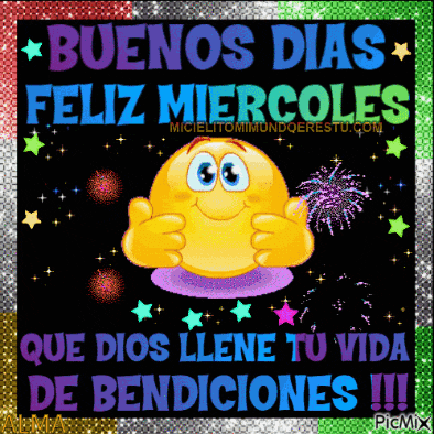 a picture of a smiley face that says buenos dias