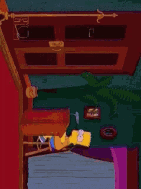 a cartoon of homer simpson and bart simpson standing in a room