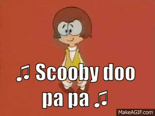 a cartoon character with glasses and the words scooby doo papa pa