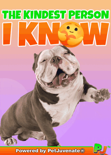 the kindest person i know poster with a dog on it