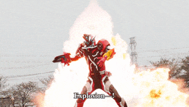 a cartoon character with the word explosion on the bottom right