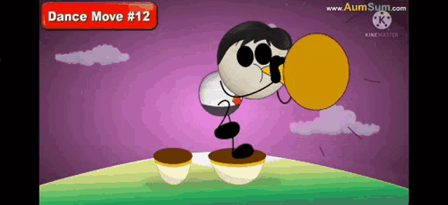 a cartoon of a man holding a balloon with the words dance move # 12