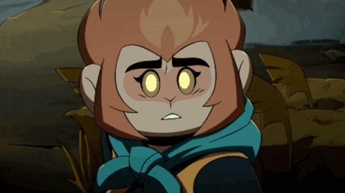 a cartoon character with a scarf around his neck