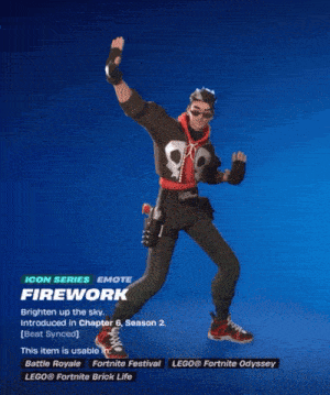a video game character named firework is shown