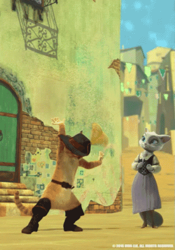 a cat in a hat is standing next to a white cat