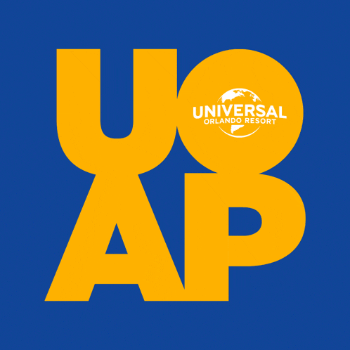 a logo for universal orlando resort is displayed on a blue background