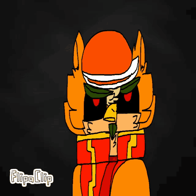 a drawing of a cartoon character with the word flipa clip on the bottom right