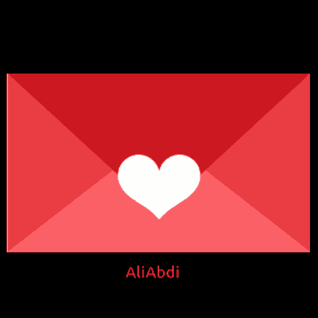 a red envelope with a white heart inside