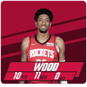 a man wearing a red rockets jersey with the number 25