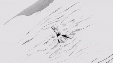 a black and white drawing of a samurai holding a sword .