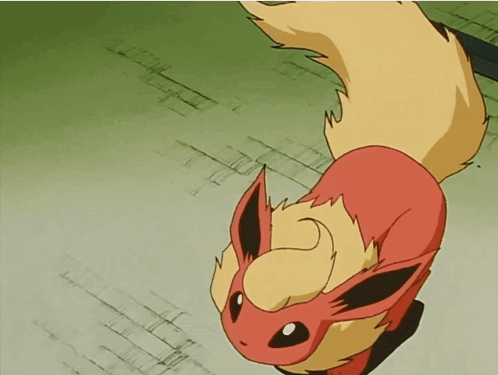 a cartoon drawing of a red fox with a long tail