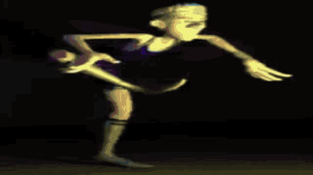 a cartoon character is dancing with the words me when bottom text written on the bottom