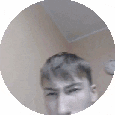 a man in a circle with a clock in the background