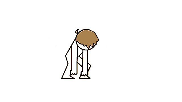 a cartoon of a man with red flames coming out of his head .