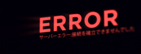a red error sign with a triangle in the corner