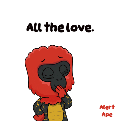 a cartoon of a monkey with the words all the love