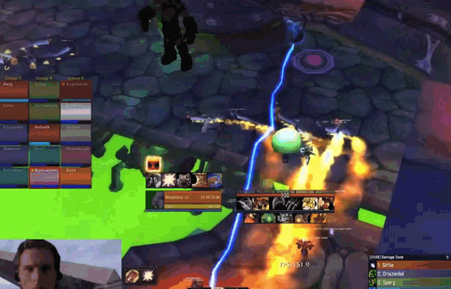a screen shot of a video game shows a player 's health and damage levels