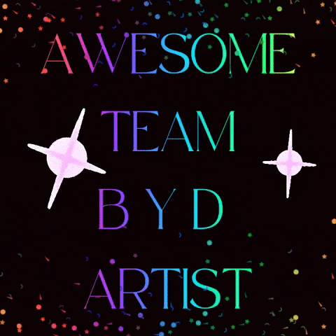 a poster that says awesome team by d artist on a black background