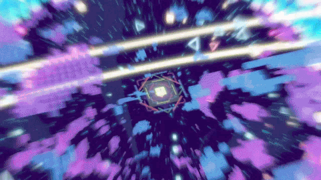 a purple and blue background with a circle in the center
