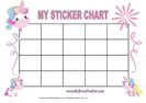 a sticker chart with a unicorn on it