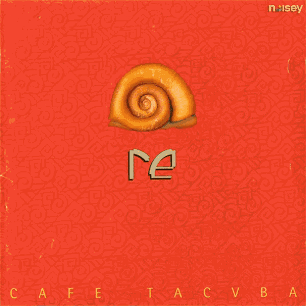 a snail on a red background with the word noisey on the bottom