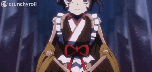 a crunchyroll ad with a girl in a maid costume