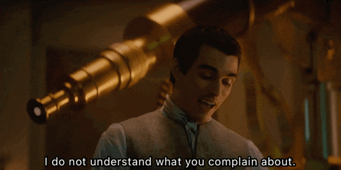 a man says i do not understand what you complain about in front of a telescope
