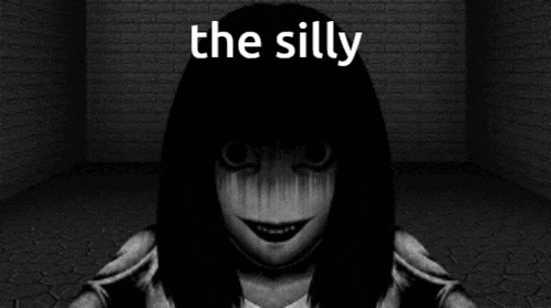 a black and white photo of a scary girl with a silly face .
