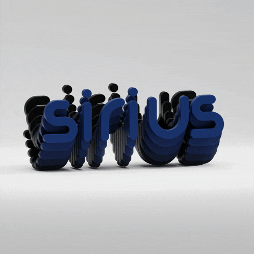 a stack of blue and black letters that spell out the word sirius