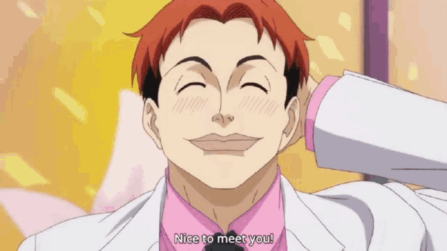 a group of anime characters are standing next to each other and one has a star on his shirt