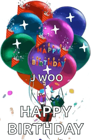 a bunch of colorful balloons with the words `` happy birthday '' on them .