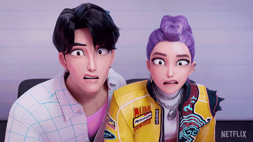 a man and a woman are sitting next to each other with a netflix logo in the background