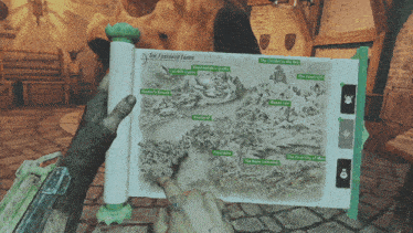a person is holding a map of the foreigner lands