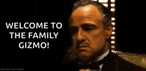 a man in a tuxedo is saying welcome to the family gizmo