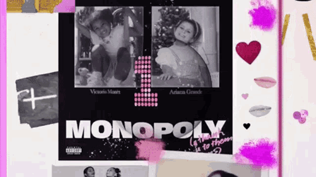 victoria marie and ariana grande are featured on a monopoly album cover