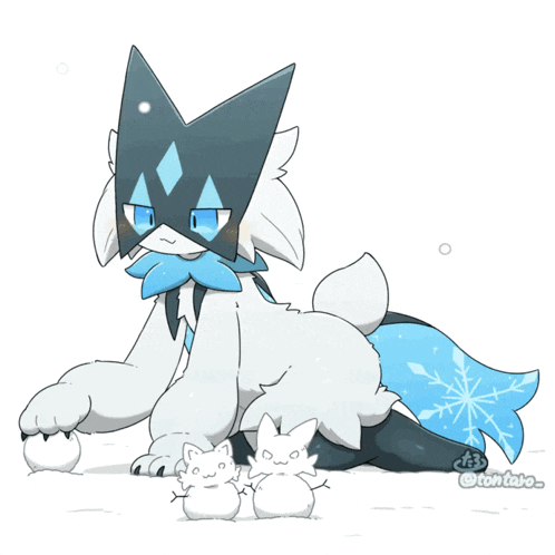 a drawing of a white and black animal with a snowflake on its back
