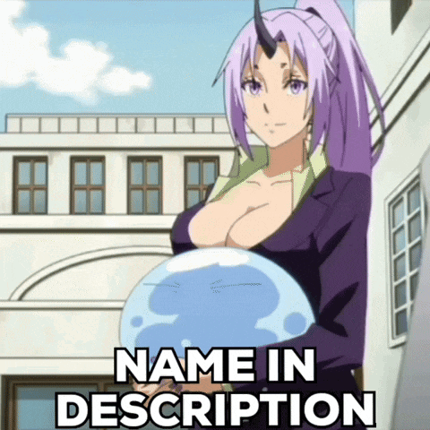 a picture of a woman holding a slime with the words name in description below her