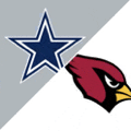 a cowboys logo and a cardinals logo are on a white background .