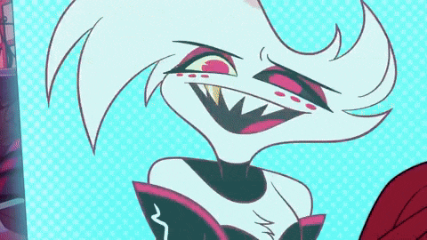 a close up of a cartoon character on a blue background
