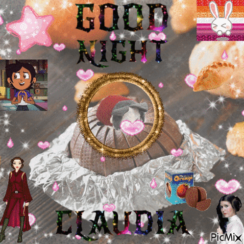 a picture of a cake that says good night claudia on it