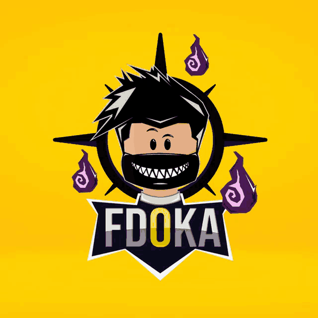 a logo for fdoka shows a man with a mask on