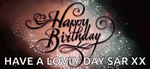 a happy birthday greeting card with fireworks in the background