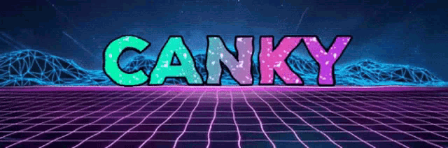 the word canky is displayed on a purple background