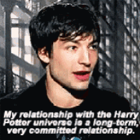 a man is talking about his relationship with harry potter .