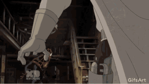 a gif of a cartoon character with xd new league written on the bottom