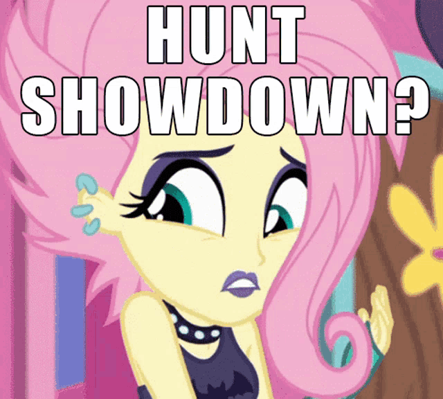 a picture of a girl with the words hunt showdown