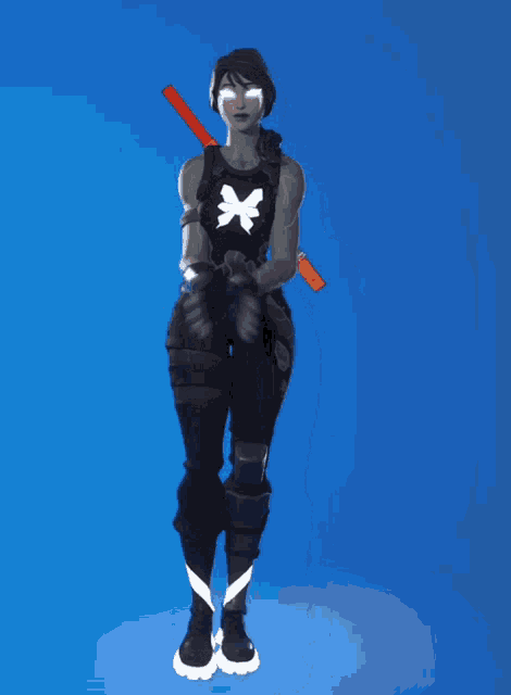 a person with a x on their chest