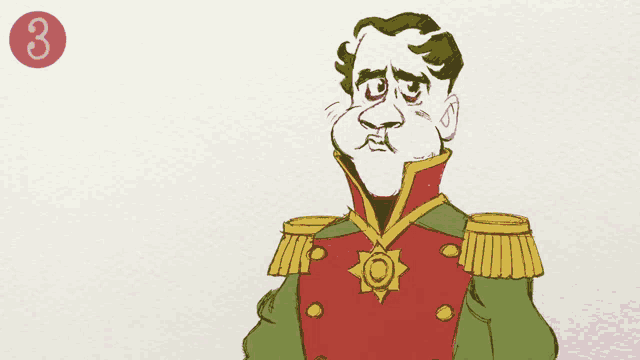 a drawing of a man with the number 3 in the corner