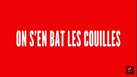 a brown background with the words on s'en bat les couilles